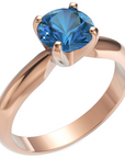 Inel de Logodnă Solitaire Heritage din Aur 14k cu Moissanite Albastru de 1 ct din 14k Aur Roz - Castelo.ro