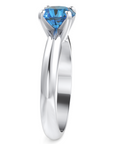 Inel de Logodnă Solitaire Heritage din Aur 14k cu Moissanite Albastru de 1 ct din 14k Aur Alb - Castelo.ro