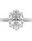 Inel de Logodnă Solitaire 'L'Amour' din Aur 18k cu Moissanite Oval de 1.8 ct din Platina - Castelo.ro