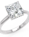 Inel de Logodnă Solitaire din Aur 14k cu Moissanite Princess de 2.15 ct din 14k Aur Alb - Castelo.ro