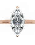 Inel de Logodnă Solitaire din Aur 14k cu Moissanite Marquise si Halo Ascuns de 1.48 ct din 14k Aur Roz - Castelo.ro