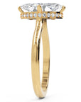 Inel de Logodnă Solitaire din Aur 14k cu Moissanite Marquise si Halo Ascuns de 1.48 ct din 14k Aur Galben - Castelo.ro