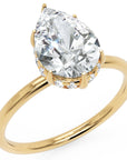 Inel de Logodnă Solitaire Halo Ascuns din Aur 14k cu Diamant Creat în Laborator Lacrimă de 1.81 ct