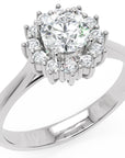 Inel de Logodnă Solitaire Halo din Aur 14k cu Moissanite de 0.65 ct