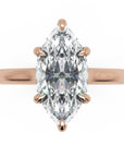 Inel de Logodnă Solitaire din Aur 14k cu Moissanite Marquise si Halo Ascuns de 1.48 ct din 14k Aur Roz - Castelo.ro