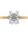 Inel de Logodnă Solitaire Oval cu Halo Ascuns din Aur 14k cu Moissanite de 1.2 ct din 14k Aur Galben - Castelo.ro