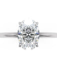 Inel de Logodnă Solitaire Oval cu Halo Ascuns din Aur 14k cu Moissanite de 1.2 ct din 14k Aur Alb - Castelo.ro