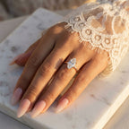 Inel de Logodnă din Aur 14k cu Diamant Marquise Creat în Laborator de 1.3 ct din 14k Aur Roz - Castelo.ro