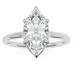 Inel de Logodnă din Aur 14k cu Diamant Marquise Creat în Laborator de 1.3 ct din 14k Aur Alb - Castelo.ro