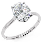 Inel de Logodnă din Aur 18k cu Diamant Creat în Laborator Oval de 1.5 ct din Platina - Castelo.ro