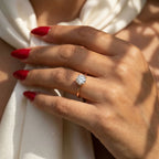Inel de Logodnă Brilliance din Aur 18k cu Moissanite Solitaire Rotund de 0.8 ct din 18k Aur Roz - Castelo.ro