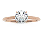 Inel de Logodnă Brilliance din Aur 18k cu Moissanite Solitaire Rotund de 0.8 ct din 18k Aur Roz - Castelo.ro