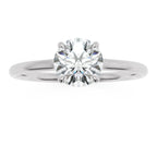 Inel de Logodnă Brilliance din Aur 18k cu Moissanite Solitaire Rotund de 0.8 ct din Platina - Castelo.ro