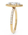 Inel de Logodnă Marquise Pave din Aur 14k cu Diamante Create în Laborator și Halo de 1.17 ct