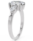 Inel de Logodnă Oval și Pară din Aur 18k cu Moissanite de 1.5 ct din Platina - Castelo.ro