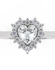 Inel de Logodnă Vintage Heart din Aur 14k cu Moissanite de 0.65 ct din 14k Aur Alb - Castelo.ro