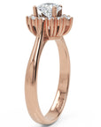 Inel de Logodnă Vintage Heart din Aur 14k cu Moissanite de 0.65 ct din 14k Aur Roz - Castelo.ro
