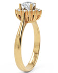 Inel de Logodnă Vintage Heart din Aur 14k cu Moissanite de 0.65 ct din 14k Aur Galben - Castelo.ro