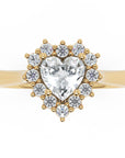 Inel de Logodnă Vintage Heart din Aur 14k cu Moissanite de 0.65 ct din 14k Aur Galben - Castelo.ro
