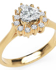 Inel de Logodnă Vintage Heart din Aur 14k cu Moissanite de 0.65 ct din 14k Aur Galben - Castelo.ro