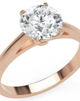 Inel de Logodnă Solitaire Rotund din Aur 14k cu Moissanit de 1.3 ct din 14k Aur Roz - Castelo.ro