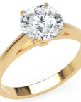Inel de Logodnă Solitaire Rotund din Aur 14k cu Moissanit de 1.3 ct din 14k Aur Galben - Castelo.ro