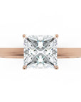 Inel de Logodnă Solitaire Princess din Aur 18k cu Moissanit de 1 ct din 18k Aur Roz - Castelo.ro