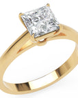 Inel de Logodnă Solitaire Princess din Aur 18k cu Moissanit de 1 ct din 18k Aur Galben - Castelo.ro