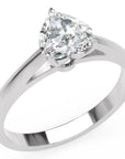 Inel de Logodnă Solitaire Heart din Aur 14k cu Moissanit de 0.8 ct din 14k Aur Alb - Castelo.ro