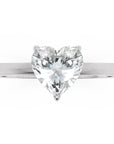 Inel de Logodnă Solitaire Heart din Aur 14k cu Moissanit de 0.8 ct din 14k Aur Alb - Castelo.ro