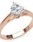 Inel de Logodnă Solitaire Heart din Aur 14k cu Moissanit de 0.8 ct din 14k Aur Roz - Castelo.ro