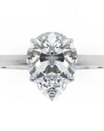 Inel de Logodnă Solitaire Pear din Aur 18k cu Moissanit de 1.3 ct din Platina - Castelo.ro