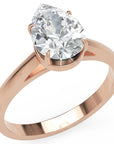 Inel de Logodnă Solitaire Pear din Aur 18k cu Moissanit de 1.3 ct din 18k Aur Roz - Castelo.ro