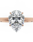 Inel de Logodnă Solitaire Pear din Aur 18k cu Moissanit de 1.3 ct din 18k Aur Roz - Castelo.ro