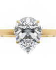 Inel de Logodnă Solitaire Pear din Aur 18k cu Moissanit de 1.3 ct din 18k Aur Galben - Castelo.ro