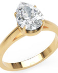 Inel de Logodnă Solitaire Pear din Aur 18k cu Moissanit de 1.3 ct din 18k Aur Galben - Castelo.ro
