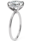 Inel de Logodnă Solitaire cu Halo Ascuns din Aur 18k cu Moissanite Cushion de 2.8 ct din Platina - Castelo.ro