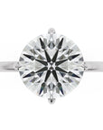 Inel de Logodnă Solitaire Rotund cu Halo Ascuns din Aur 14k cu Moissanite de 2.3 ct din 14k Aur Alb - Castelo.ro