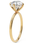 Inel de Logodnă Solitaire Rotund cu Halo Ascuns din Aur 14k cu Moissanite de 2.3 ct din 14k Aur Galben - Castelo.ro