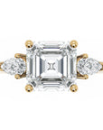 Inel de Logodnă Contessina din Aur 14k cu Trei Moissanite de 1.6 ct din 14k Aur Galben - Castelo.ro