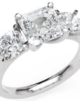Inel de Logodnă Viviana din Aur 14k cu Trei Moissanite de 2.4 ct din 14k Aur Alb - Castelo.ro