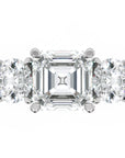 Inel de Logodnă Viviana din Aur 14k cu Trei Moissanite de 2.4 ct din 14k Aur Alb - Castelo.ro