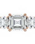 Inel de Logodnă Viviana din Aur 14k cu Trei Moissanite de 2.4 ct din 14k Aur Roz - Castelo.ro