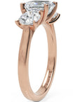 Inel de Logodnă Viviana din Aur 14k cu Trei Moissanite de 2.4 ct din 14k Aur Roz - Castelo.ro