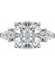 Inel de Logodnă L'Amour din Aur 14k cu Trei Moissanite de 1.7 ct din 14k Aur Alb - Castelo.ro