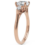 Inel de Logodnă L'Amour din Aur 14k cu Trei Moissanite de 1.7 ct din 14k Aur Roz - Castelo.ro