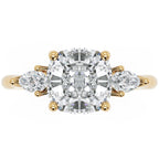 Inel de Logodnă L'Amour din Aur 14k cu Trei Moissanite de 1.7 ct din 14k Aur Galben - Castelo.ro