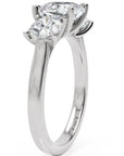 Inel de Logodnă Sabrina din Aur 14k cu Trei Moissanite de 2.45 ct din 14k Aur Alb - Castelo.ro