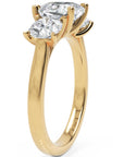 Inel de Logodnă Sabrina din Aur 14k cu Trei Moissanite de 2.45 ct din 14k Aur Galben - Castelo.ro