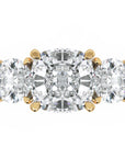 Inel de Logodnă Sabrina din Aur 14k cu Trei Moissanite de 2.45 ct din 14k Aur Galben - Castelo.ro